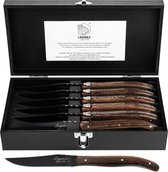 Laguiole Style de Vie - Luxury Line - Set de 6 couteaux à steak - Bois de wengé