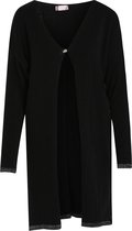Cassis - Female - Lange cardigan met lurexstreep  - Zwart
