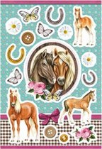 stickers Horses in Love meisjes 12 x 8,4 cm folie 17 stuks