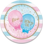 feestborden Gender Reveal 23 cm blauw/roze 8 stuks