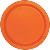 feestborden oranje 18 cm 20 stuks