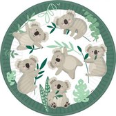 bordjes Koala junior 22,8 cm papier groen/wit 8 stuks