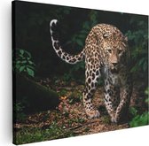 Artaza Canvas Schilderij Luipaard In Het Bos - 40x30 - Klein - Foto Op Canvas - Canvas Print