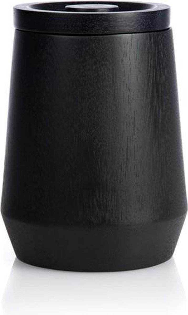 XLBoom - NERO BOWL High - Pot met deksel HOOG - Zwart rubberhout - Ø13.5cm x h18cm