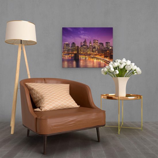 Artaza - Peinture sur toile - Skyline New York du Centrum -ville en violet - 50x40 - Photo sur toile - Impression sur toile
