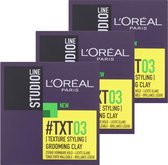 L'Oréal Paris Studio Line #TXT03 Grooming Clay Styling Crème - Multipack - 3 x 150 ml