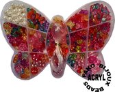 Fako Bijoux® - Set de Perles - Acryl - Fabrication de Bijoux - Série 3 - Papillon - 350 Pièces