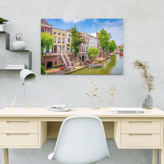 Artaza Peinture sur toile Maisons sur l'Oudegracht à Utrecht - 60x40 - Photo sur toile - Impression sur toile