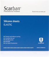 Scarban Elastic siliconenpleister 15 x 20 cm | vermindert littekens en littekenklachten | siliconenverband
