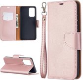 Roze bookcase voor Samsung Galaxy A52 met hangkoord