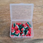 50 stuks Kralen Watermeloen Rood - 1 cm - Figuurkralen - Kleikralen - Fimokralen