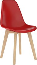 6 Moderne kunststof eetkamerstoelen stoelen - rood - ergonomische kuipstoelen - Nordic Blanc - Palerma Design - red - ergonomisch - stoel - zetel - woonkamerstoelen - zitting - stevig - hout 