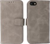 iPhone SE 2020 Hoesje - iPhone 8 Hoesje - iPhone 7 Hoesje - Book Case Telefoonhoesje - Kaarthouder Portemonnee Hoesje - Wallet Case - Grijs