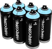 MTN Hardcore Himalayan Blue - blauwe spuitverf - 6 stuks - 400ml hoge druk en glossy afwerking