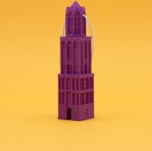 Kerstbal Domtoren Utrecht - kerstboomhanger 3D geprint - Paars