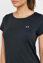 Under Armour UA HG Armour SS Dames Sportshirt - Zwart - Maat L