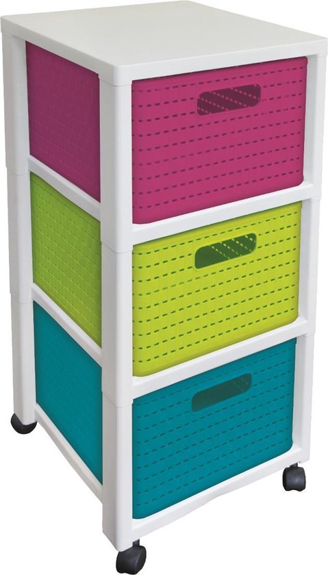 Rotho Country - armoire avec 3 tiroirs - coloré
