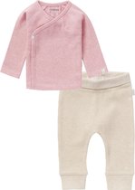 Noppies SET(2delig) Broekje NAURA OATMEAL en Shirt NANYUKI ROSE - Maat 62