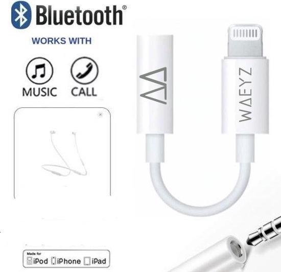 WAEYZ - Compatible iPhone Aux 3.5 mm jack naar lightning adapter Geschikt voor Apple Iphone 7/7plus/8/8plus/x/xs/xs max/11/11pro/11pro/12/13 audio kabel voor muziek luisteren en bellen met Bluetooth Functie