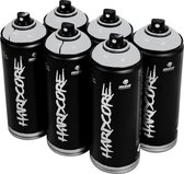 MTN Hardcore  Squatter Grey - grijze spuitverf - 6 stuks - 400ml hoge druk en glossy afwerking