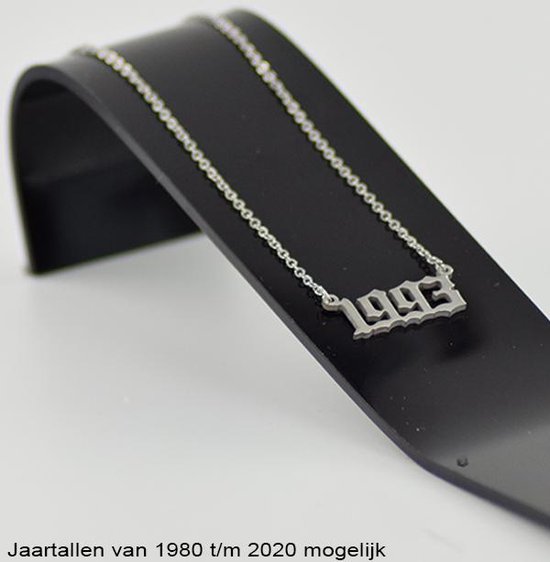 Ketting jaartal 1987 - Zilver Kleurig RVS Stainless Steel