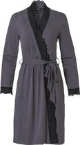 Pastunette Deluxe Vrouwen Kamerjas/Kimono - Dark Grey - Maat S