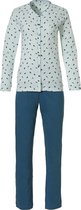 Pastunette Green Birds Organic doorknoop Vrouwen Pyjamaset - Turquoise - Maat 40