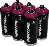 MTN Hardcore Pure Purple - peinture en aérosol violette - 6 pièces - 400ml haute pression et finition brillante