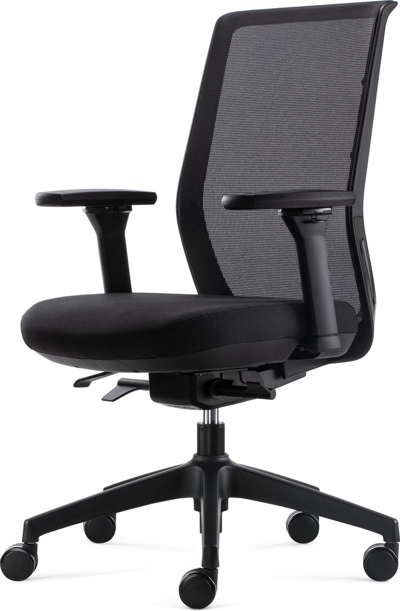OrangeLabel ergonomische bureaustoel Series 23 Sync 4 voldoet aan de NEN 1335 norm. Kleur zwart incl. 4D armleggers