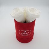 Roses By Valentine - De Lux Velvet white - Longlife rozen - flowerbox - luxe geschenk doos - giftbox - cadeau voor vrouw