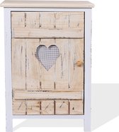 Keukenkast - Zinaps Multi-Purpose Keukenkast 1 Deur Badkamer Kast Paulownia Wood White Brown Shabby Style - Afmetingen: 57 x 40 x 30,5 cm (H x L x W) Item RE4352- (WK 02127)'