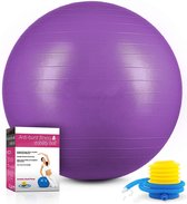 Sens Design Ballon d'assise Ballon de fitness Ballon de yoga Ballon de gymnastique - 55 cm - lilas avec pompe