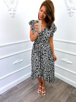 Bloem Ruffel Dress Zwart