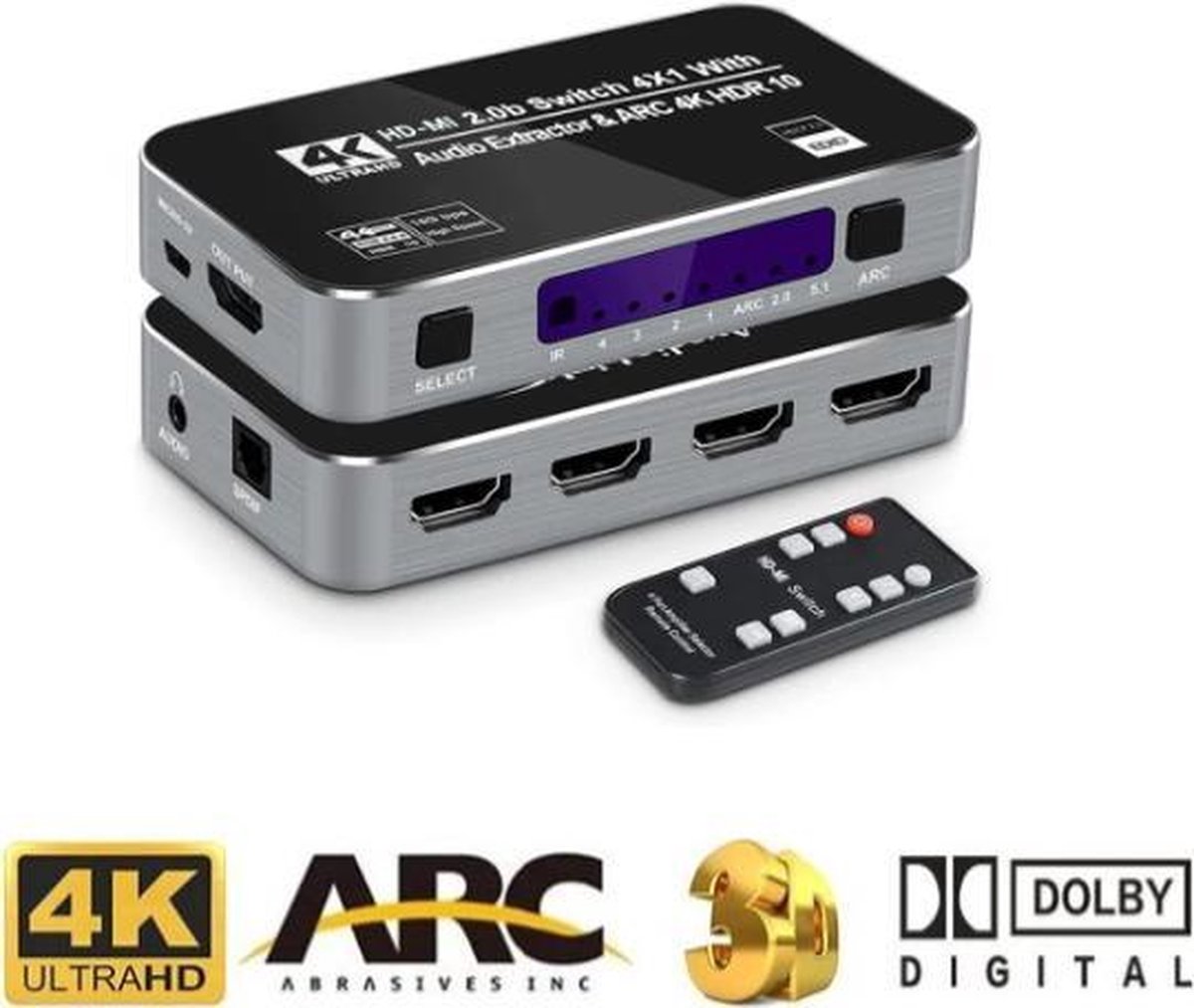 HDMIスイッチ 2x1 - 4:4:4 4K 8K 60Hz 120Hz ARC CEC D-o-l-b-y HDCP HDR V VRR バイパス  （訳ありセール格安） 4K