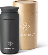 Grain of Salt® Premium Thermosfles / Isoleerfles - 350ml - RVS - Mat Zwart