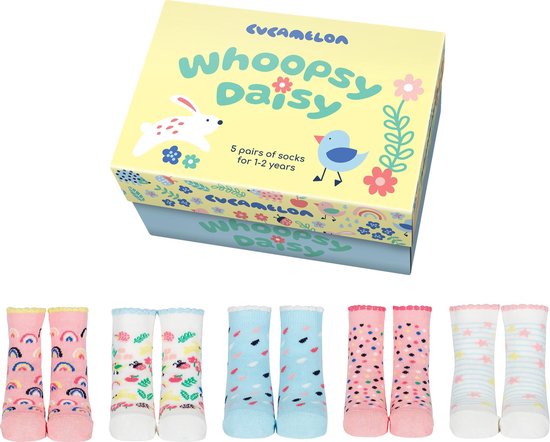 Baby Sokken Whoopsy Daisy - 1-2 jaar - 5 paar babysokjes in een cadeaudoos