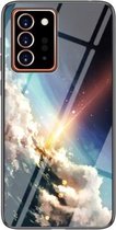 Voor Samsung Galaxy Note20 Ultra Sterrenhemel Geschilderd Gehard Glas TPU Schokbestendig Beschermhoes (Heldere Sterren)