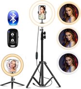 BS® LED Ringlamp met statief - 70cm Verstelbaar1 - Telefoonhouder geschikt voor TikTok YouTube Facebook Instagram - Ringlight - flitser - Ring lamp - Make-up light - studiolamp
