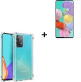 Samsung Galaxy A52s 5G Hoesje - Samsung Galaxy A52s 5G Screenprotector - Tempered Glass - Samsung Hoesje Transparant Shock Proof + Tempered Glass
