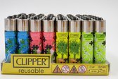 Clipper aansteker Mini - CP22 - Thema 'Weed Puzzle' - 4 stuks - vuursteen aansteker - Classic Flint