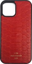 Luxe Python iPhone 12 / Pro hoes rood - Sjiek Amsterdam