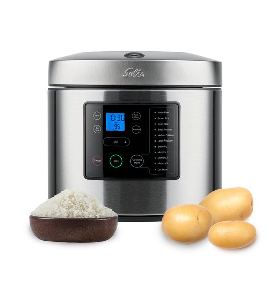 Solis Rice & Potato Cooker 8161 – Aardappel- en Rijstkoker – RVS – Zilver