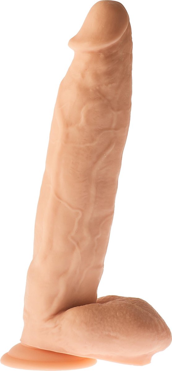 Goedkoopste Champs - Veiny Realistiche Dildo met zuignap - 31.5 cm - Ook voor anaal gebruik - beige