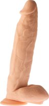 Champs - Veiny Realistiche Dildo met zuignap - 31.5 cm - Ook voor anaal gebruik -  beige