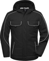 James & Nicholson Solid softshell winterjack JN886 - Zwart - S