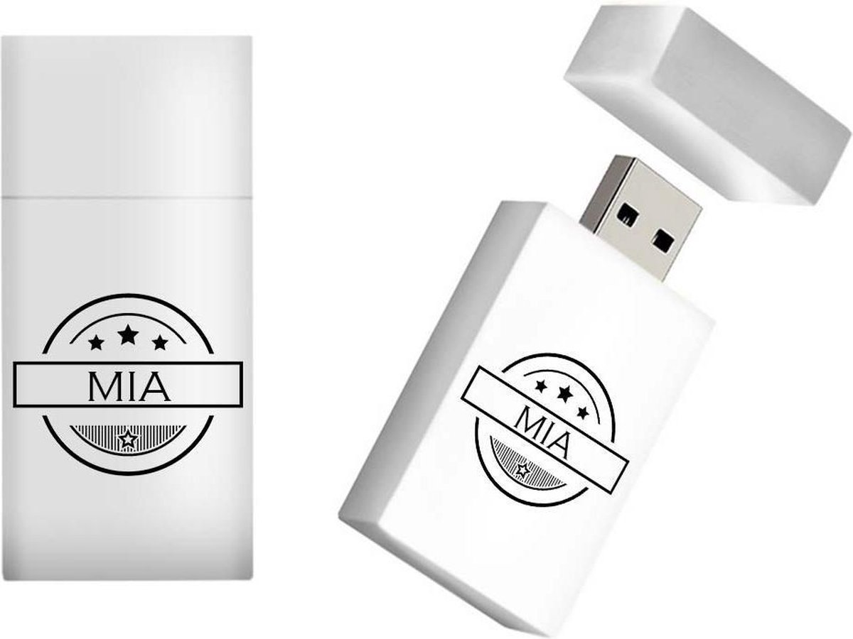 MIA naam kado verjaardagscadeau cadeau usb stick 16GB - naam cadeau, gefeliciteerd cadeau