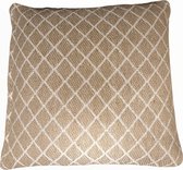 Home Society - Kussenhoes - Imola  - Katoen - Beige/wit - 50x50 cm