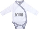 VIB® - Rompertje (overslag) Luxe Katoen - VIB (Wit) - Babykleertjes - romper - rompertjes - rompertjes met tekst - baby cadeau - baby aankondiging - overslagromper