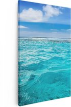 Artaza Canvas Schilderij Blauwe Caribische Zee Water  - 20x30 - Klein - Foto Op Canvas - Canvas Print