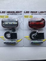 Fietsverlichting set - Voor en acher - Fietslamp - Led - Veiligheid - Inclusief Batterijen